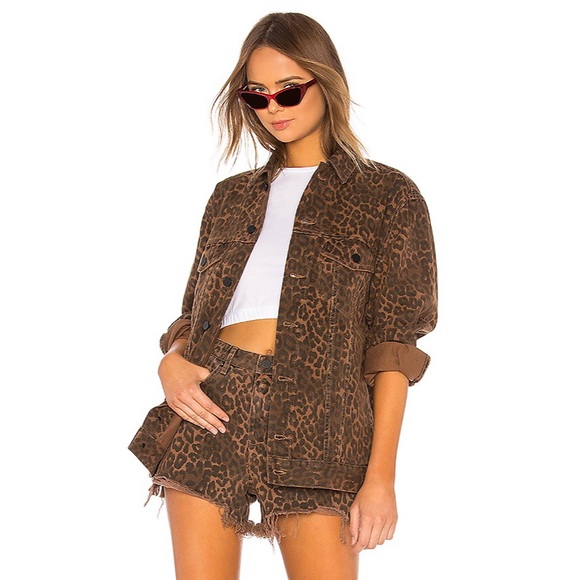 Alexander Wang leopard denim shorts 27 - Picture 5 of 5